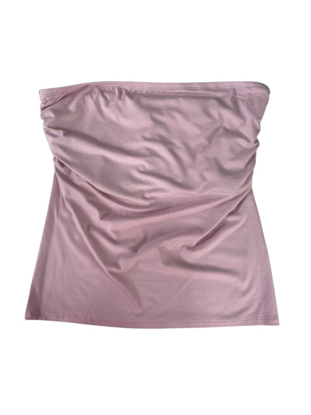 Threaded Rose Ruched Tube Top Strapless Large Pink New Summer
